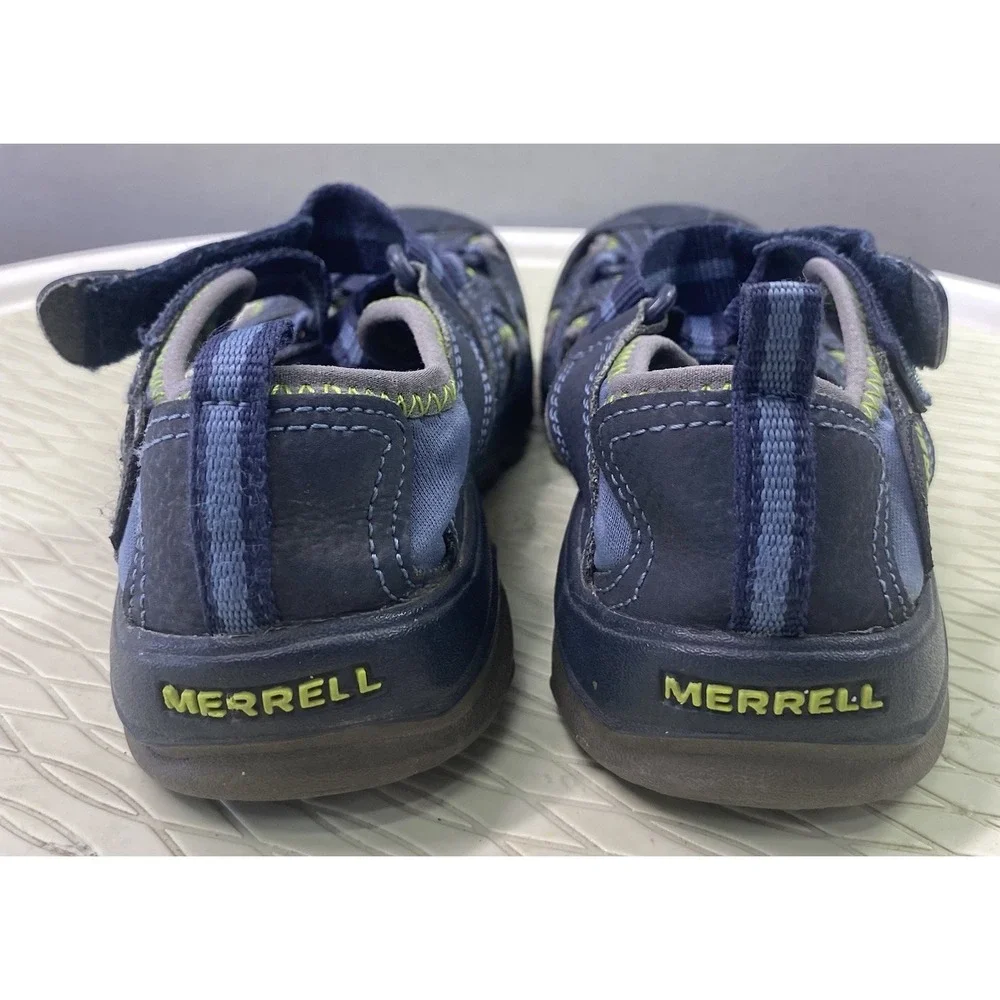 Merrell Hydro Hiker Kids Leather Hiking Shoes Childs Water Pool Sandals Blue 13